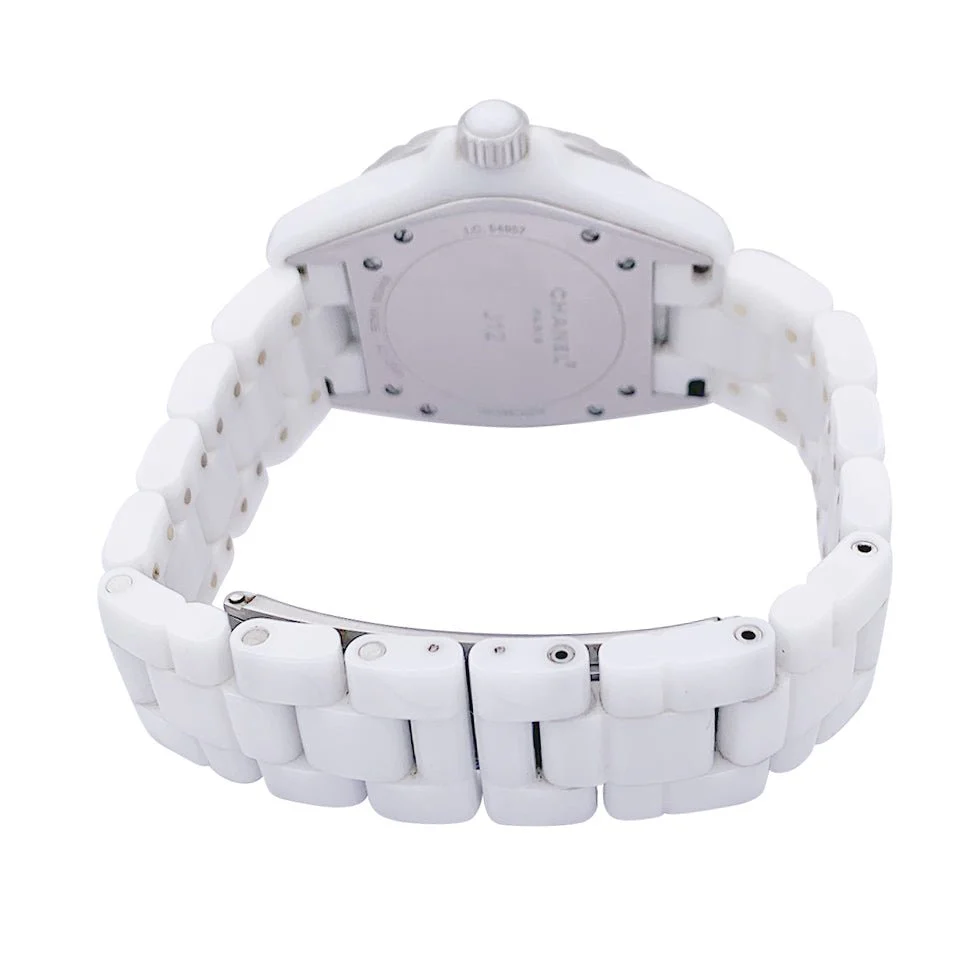 Montre CHANEL  "J12" céramique blanche et diamants. - Image 4