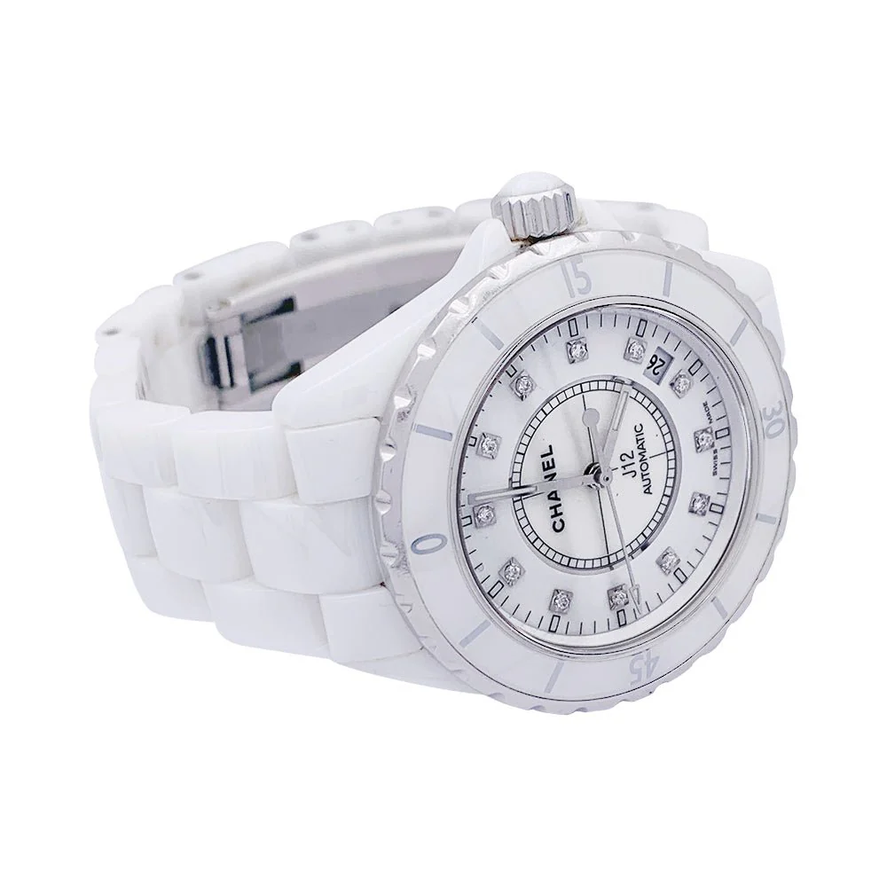 Montre CHANEL  "J12" céramique blanche et diamants. - Image 5