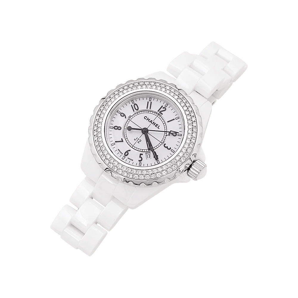 Montre CHANEL "J12" en acier, céramique et diamants - Image 3