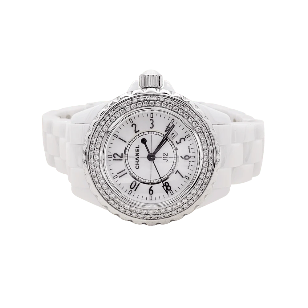 Montre CHANEL "J12" en acier, céramique et diamants - Image 4