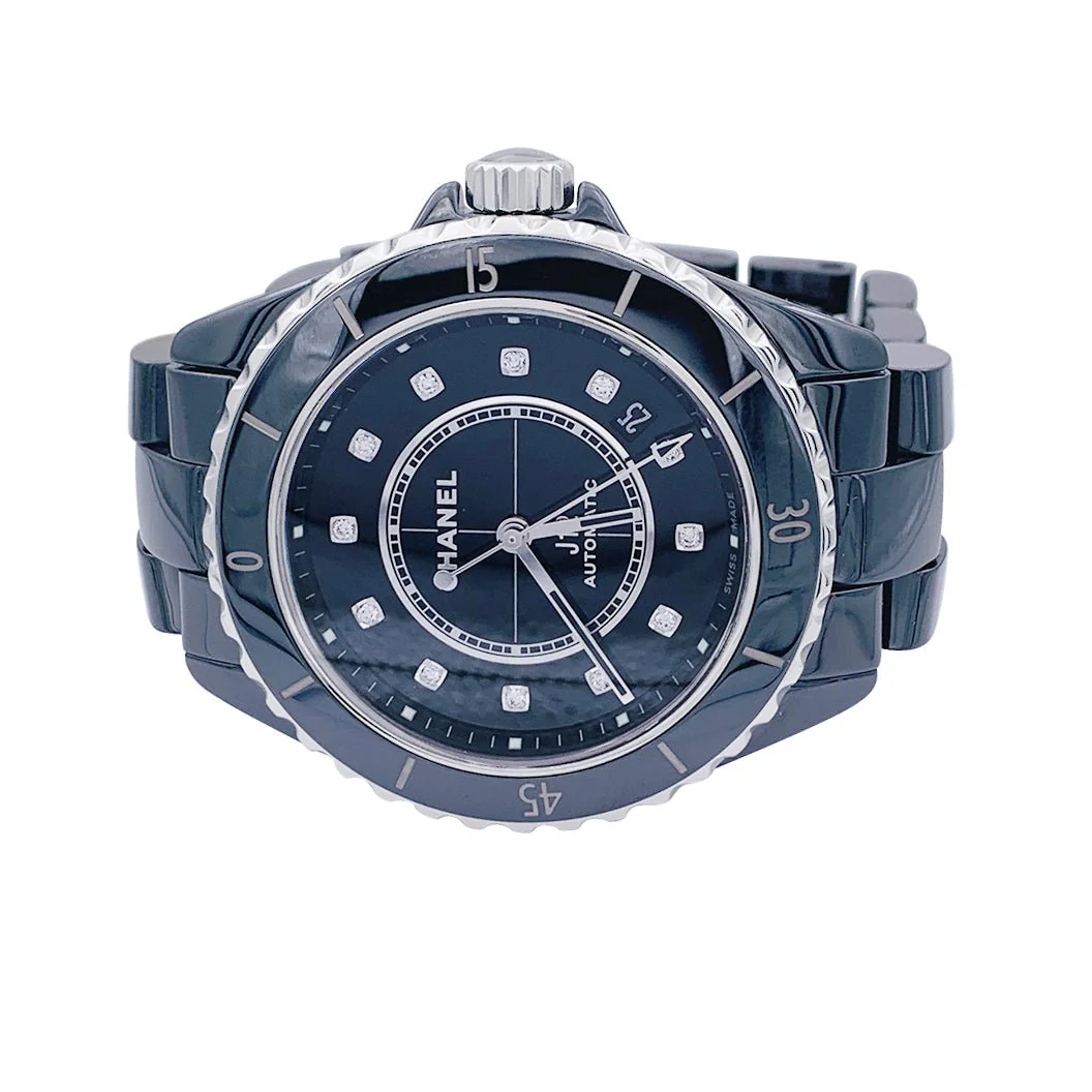 Montre CHANEL "J12" en céramique noire et diamants - Image 5