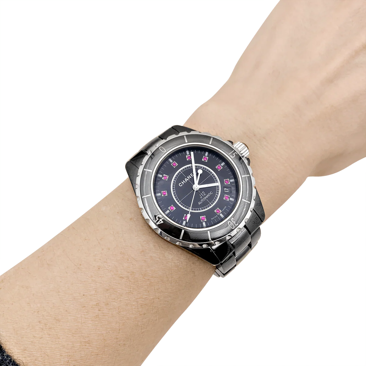 Montre CHANEL "J12" en acier, céramique et rubis - Image 2