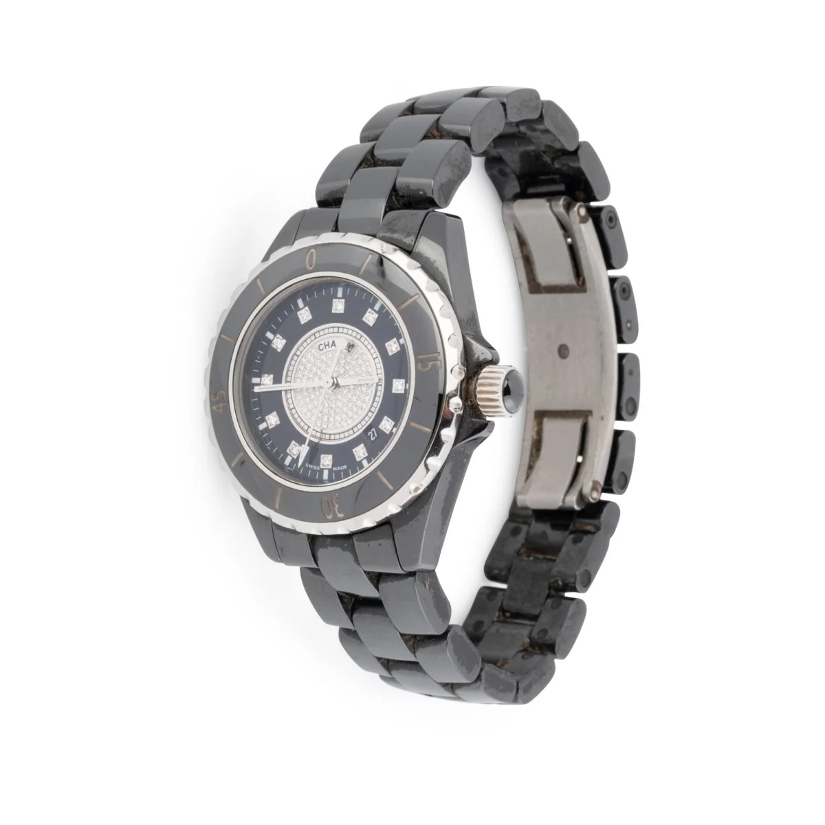 Montre CHANEL "J12" en céramique noire et diamants - Image 4