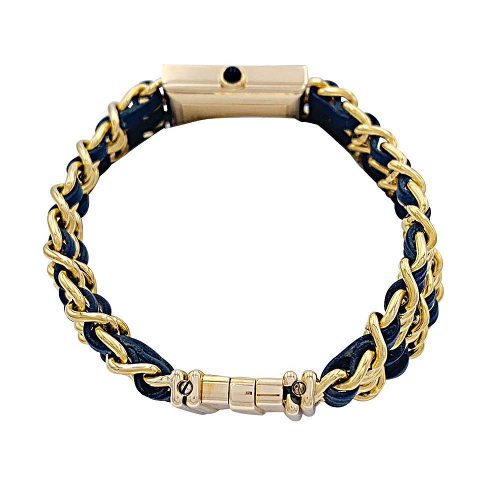 Montre Chanel, "Mademoiselle", or jaune, cuir. - Image 2