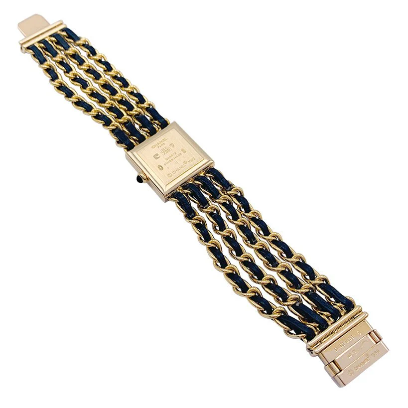 Montre Chanel, "Mademoiselle", or jaune, cuir. - Image 7