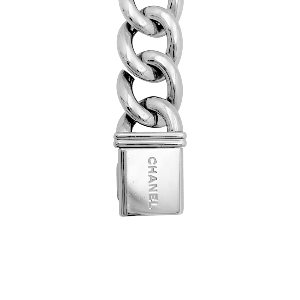 Montre Chanel "Première Chaîne Gourmette" en acier, nacre et diamants - Image 6