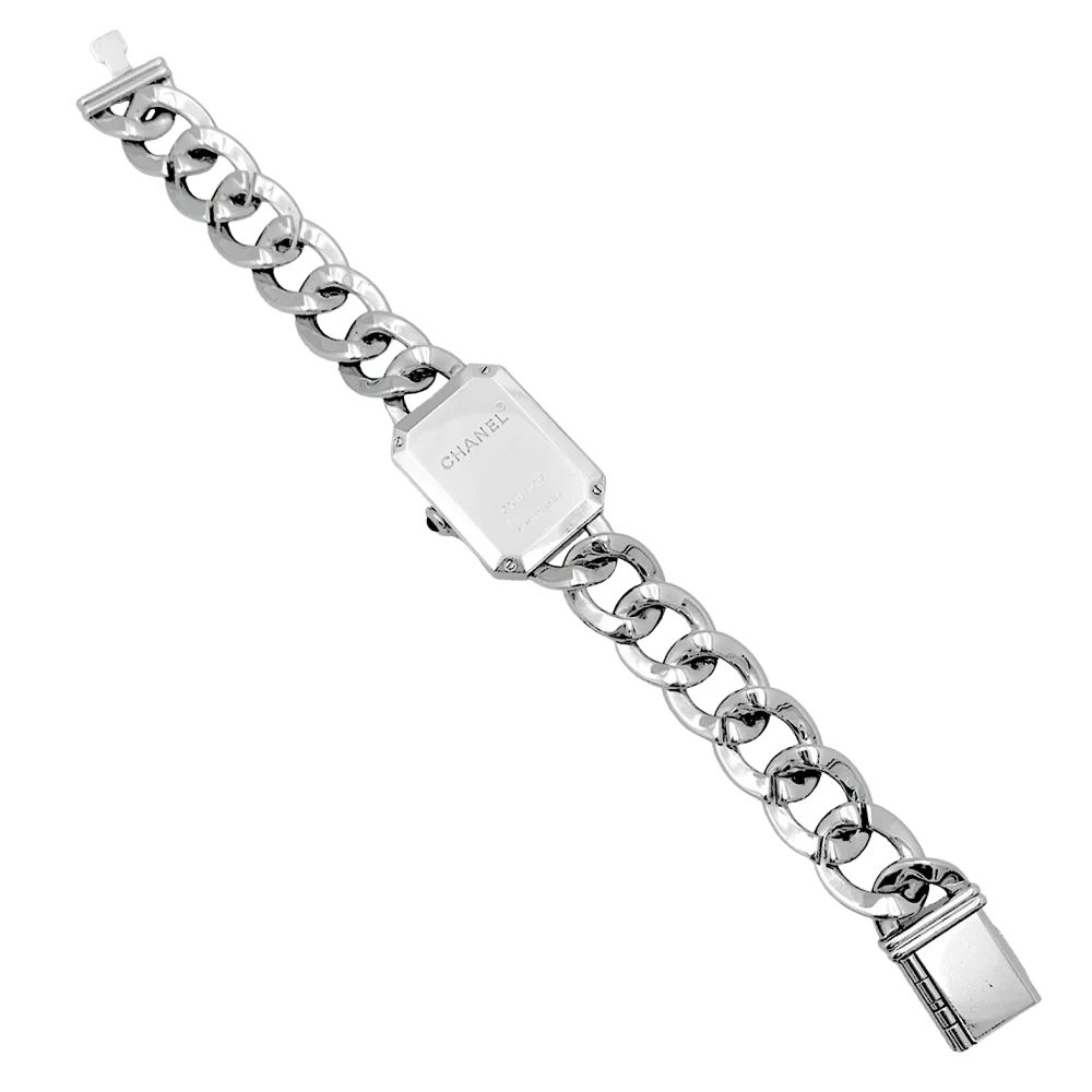 Montre Chanel "Première Chaîne Gourmette" en acier, nacre et diamants - Image 7