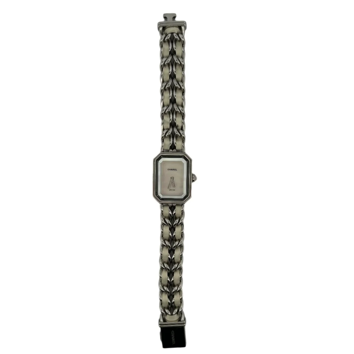 Montre CHANEL, "Première" en acier, cuir blanc et nacre - Image 2
