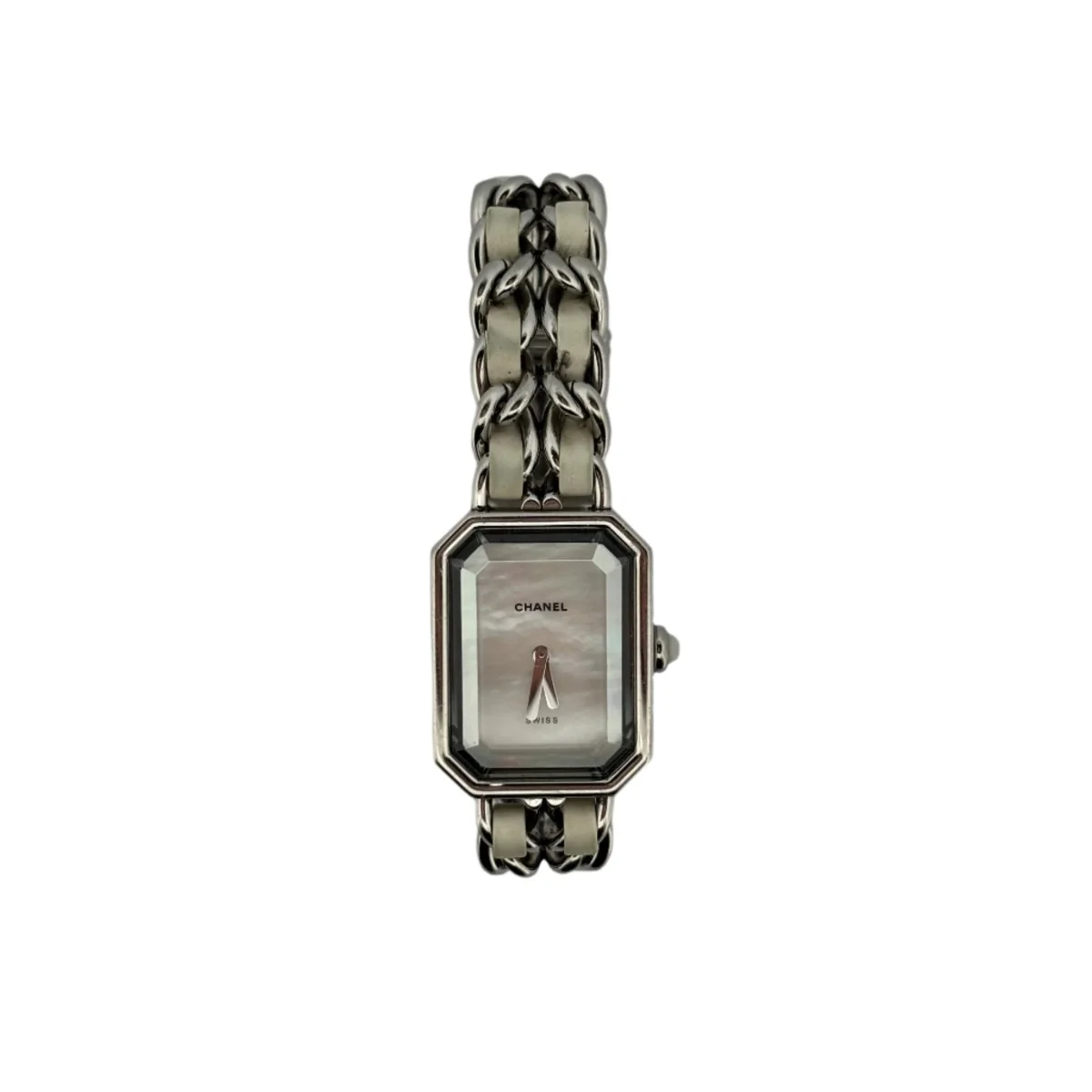 Montre CHANEL, "Première" en acier, cuir blanc et nacre - Image 6