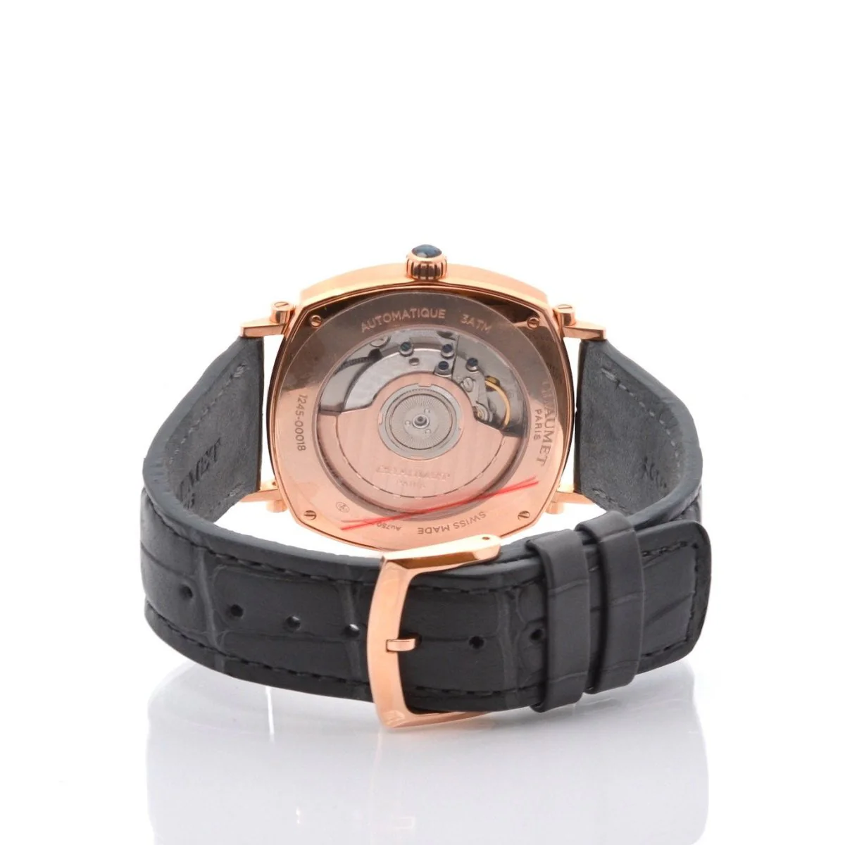Montre CHAUMET "Dandy" en or, cuir et saphir - Image 3