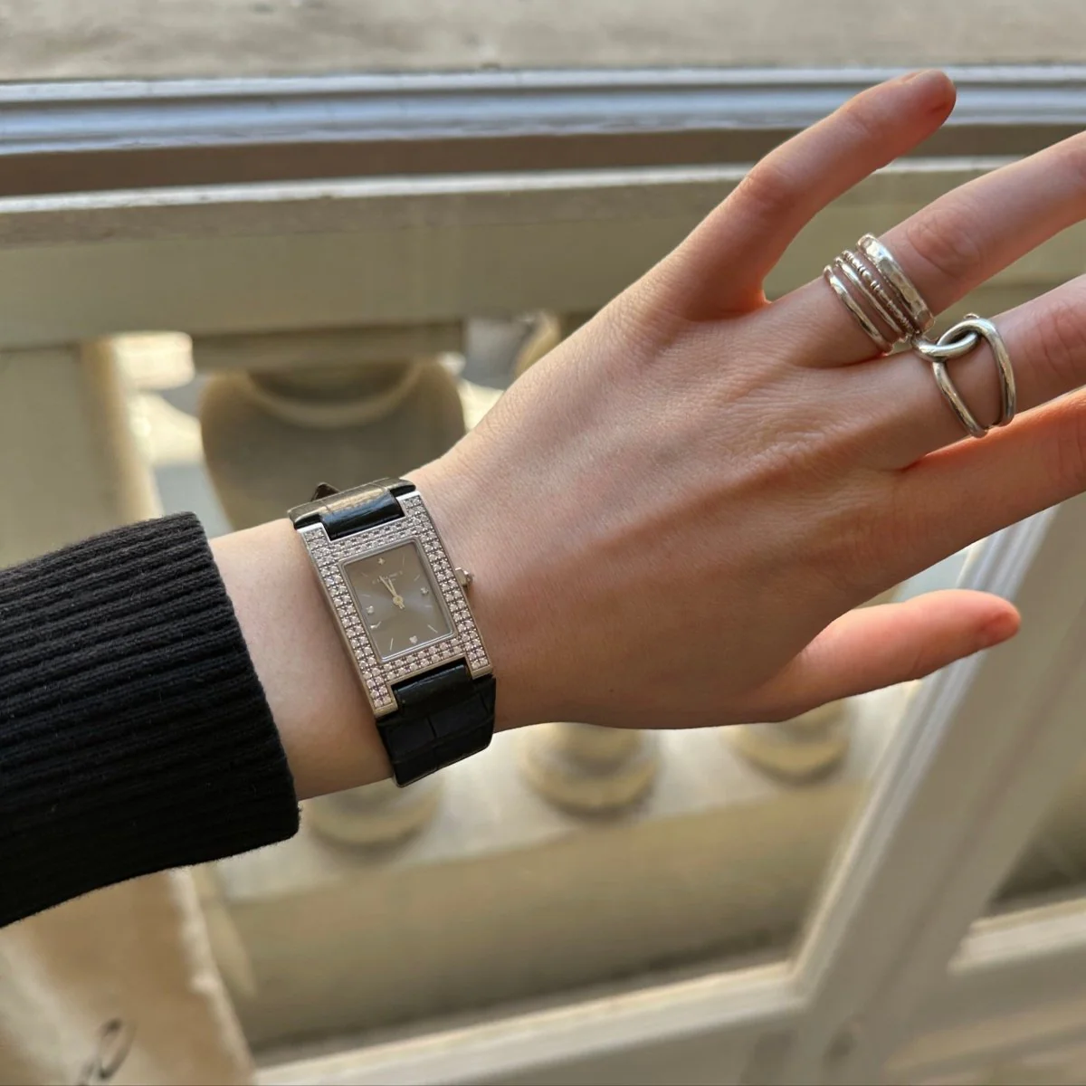 Montre CHAUMET, "Style" en or blanc et diamant - Image 2