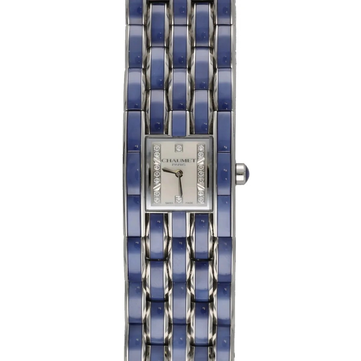 Montre CHAUMET "Khésis Cristal" en acier et diamants