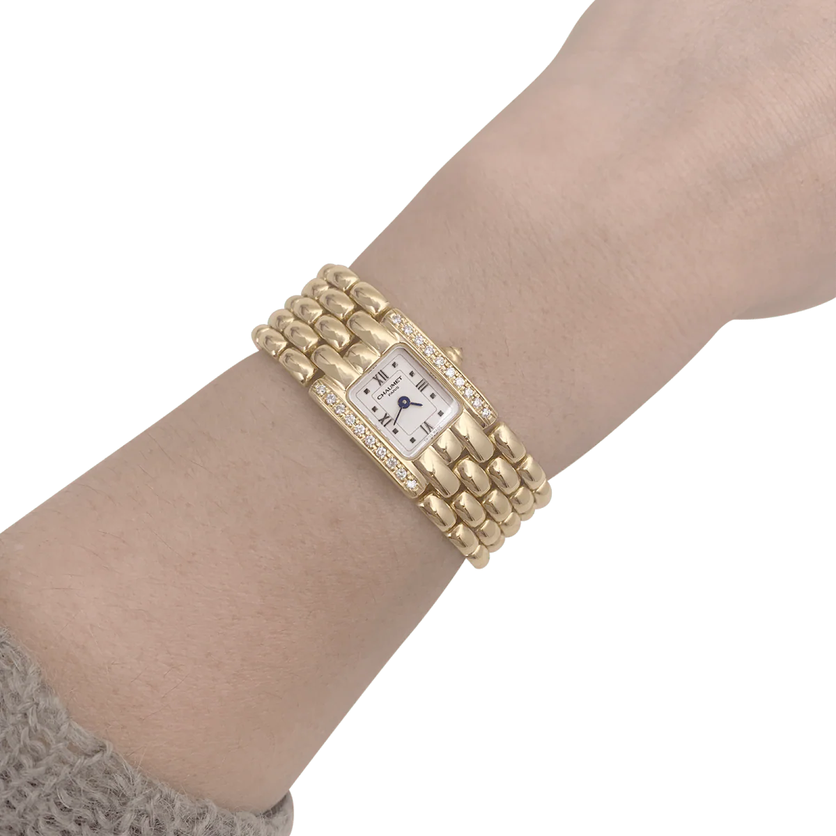 Montre CHAUMET "Khesis" en or jaune, or rose, quartz et diamants. - Image 2