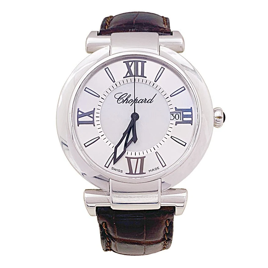Montre CHOPARD "Impériale" en acier, cuir et nacre