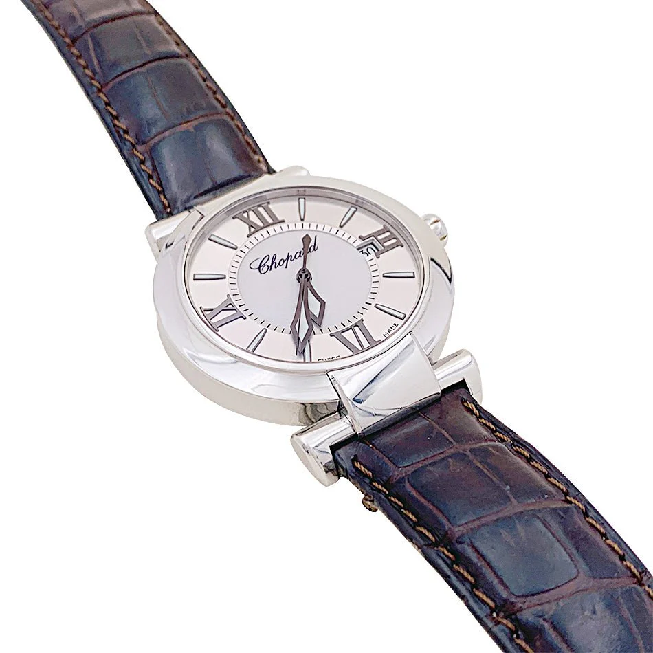 Montre CHOPARD "Impériale" en acier, cuir et nacre - Image 3
