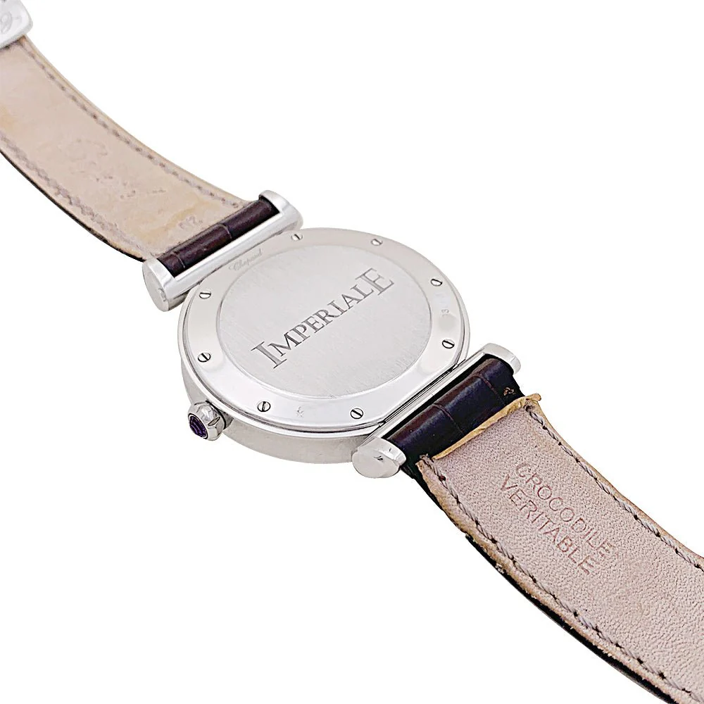Montre CHOPARD "Impériale" en acier, cuir et nacre - Image 4