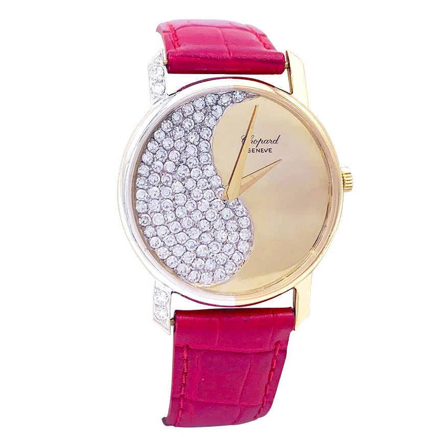 Montre Chopard, or jaune, or blanc, diamants. - Image 2