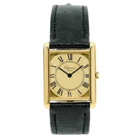 Montre CHOPARD "Tank" en or jaune et cuir