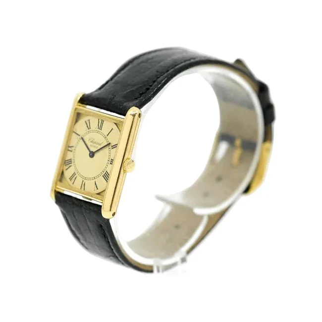 Montre CHOPARD "Tank" en or jaune et cuir - Image 3