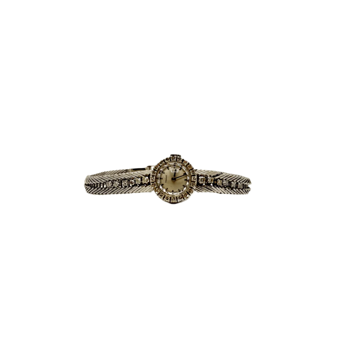 Montre TISSOT en or blanc et diamants