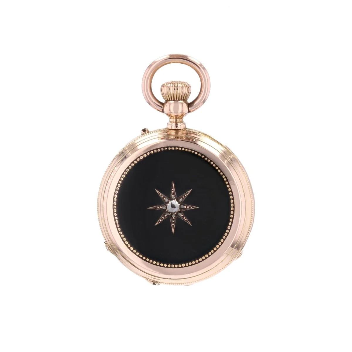 Pendentif en or rose, émail et diamants