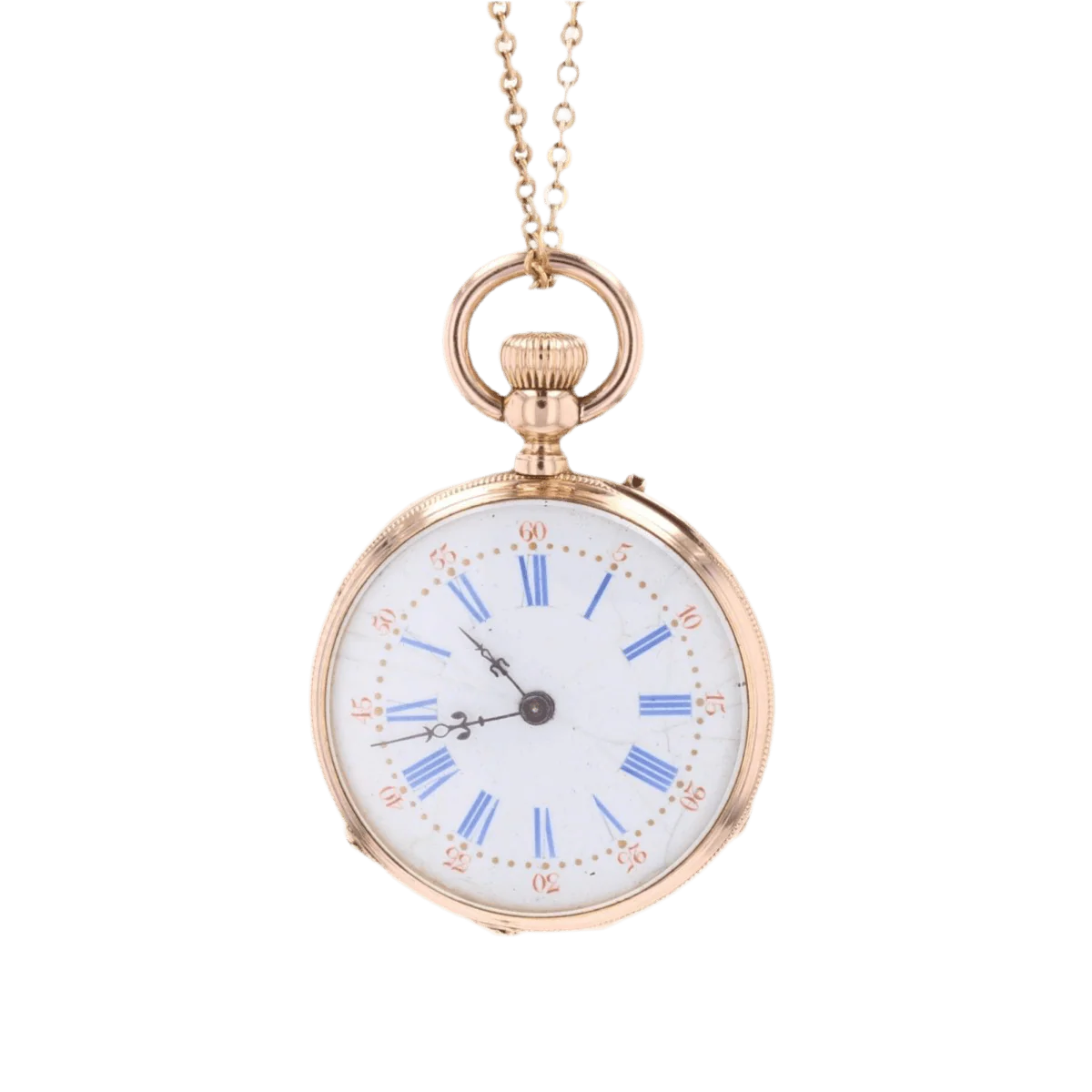 Pendentif en or rose, émail et diamants - Image 3