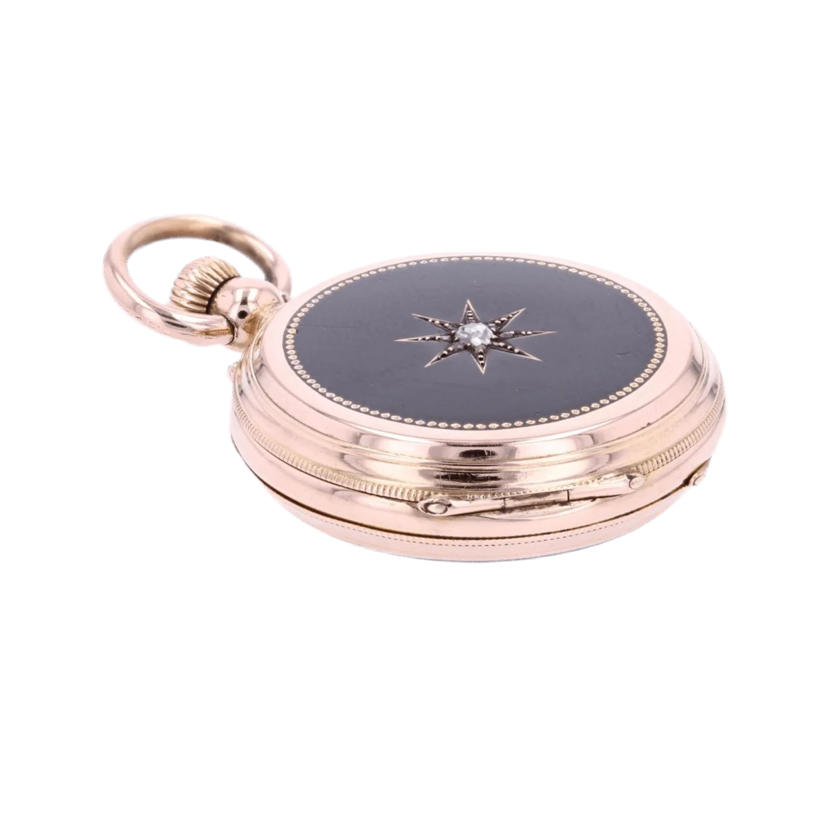 Pendentif en or rose, émail et diamants - Image 4