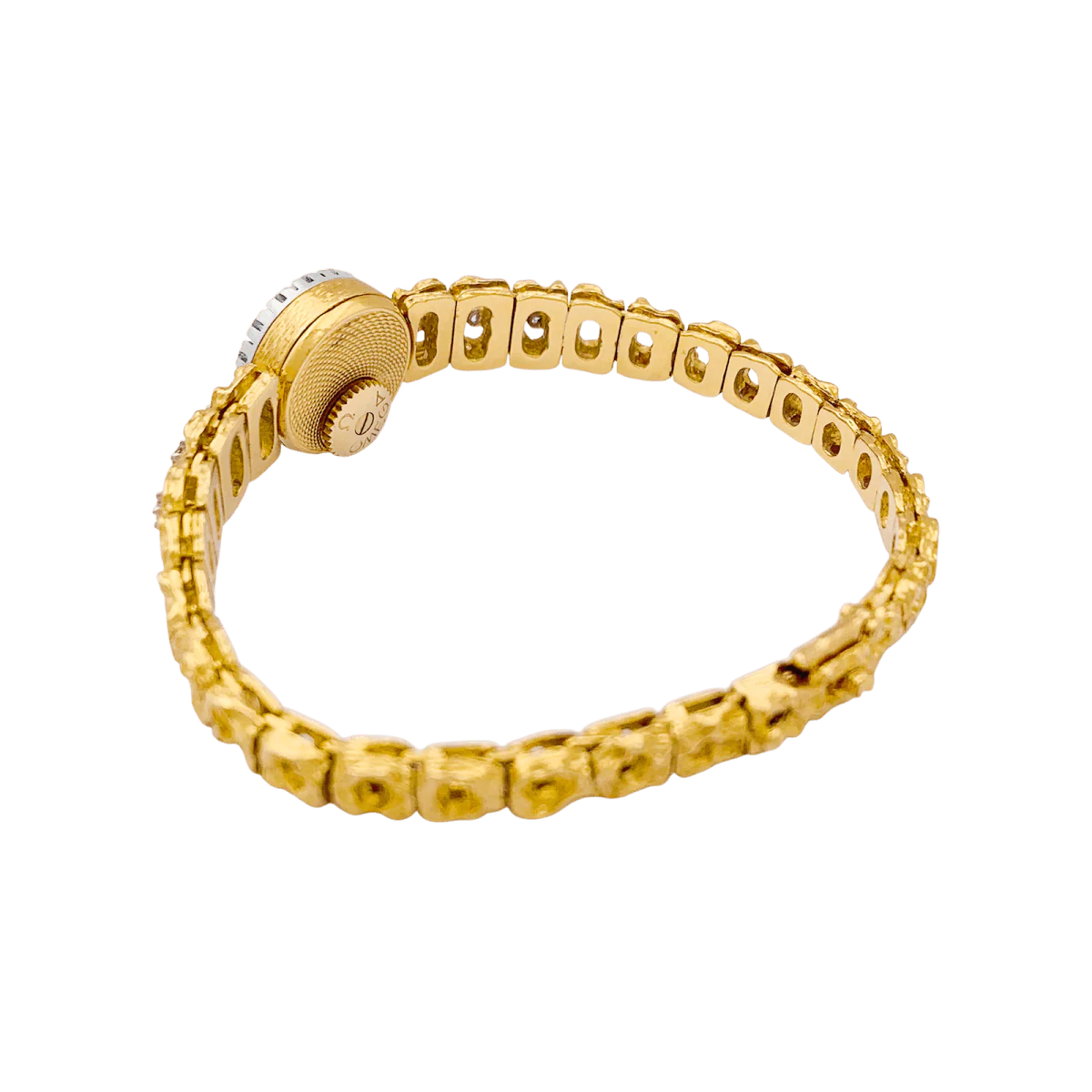 Montre OMEGA en or jaune, or blanc et diamants - Image 3