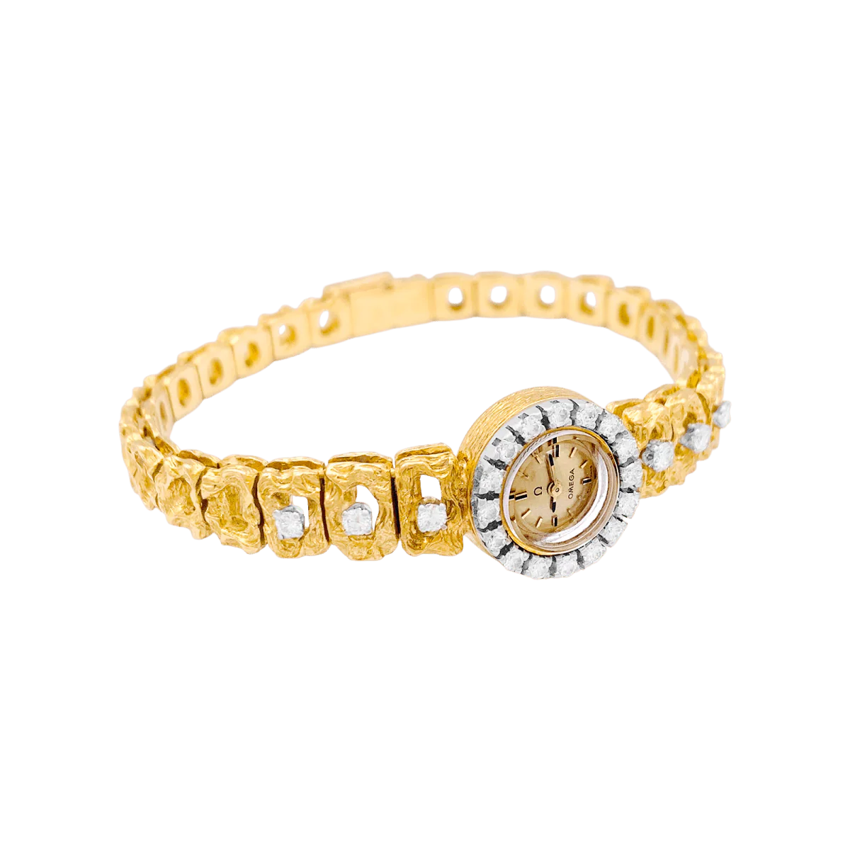 Montre OMEGA en or jaune, or blanc et diamants - Image 5