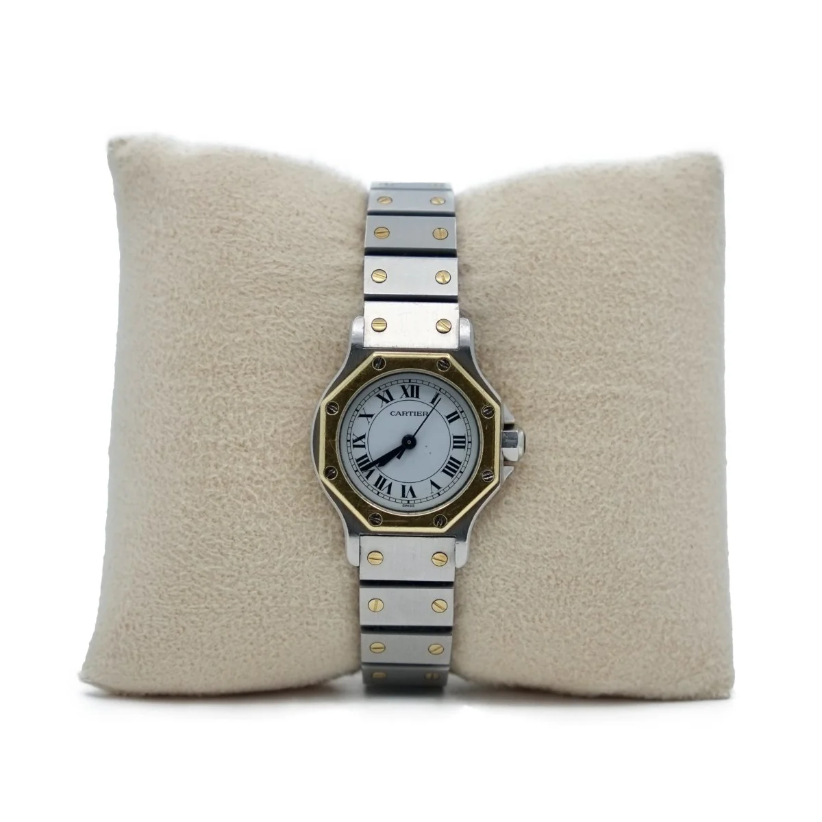 Montre CARTIER "Santos" en or jaune et acier - Image 4