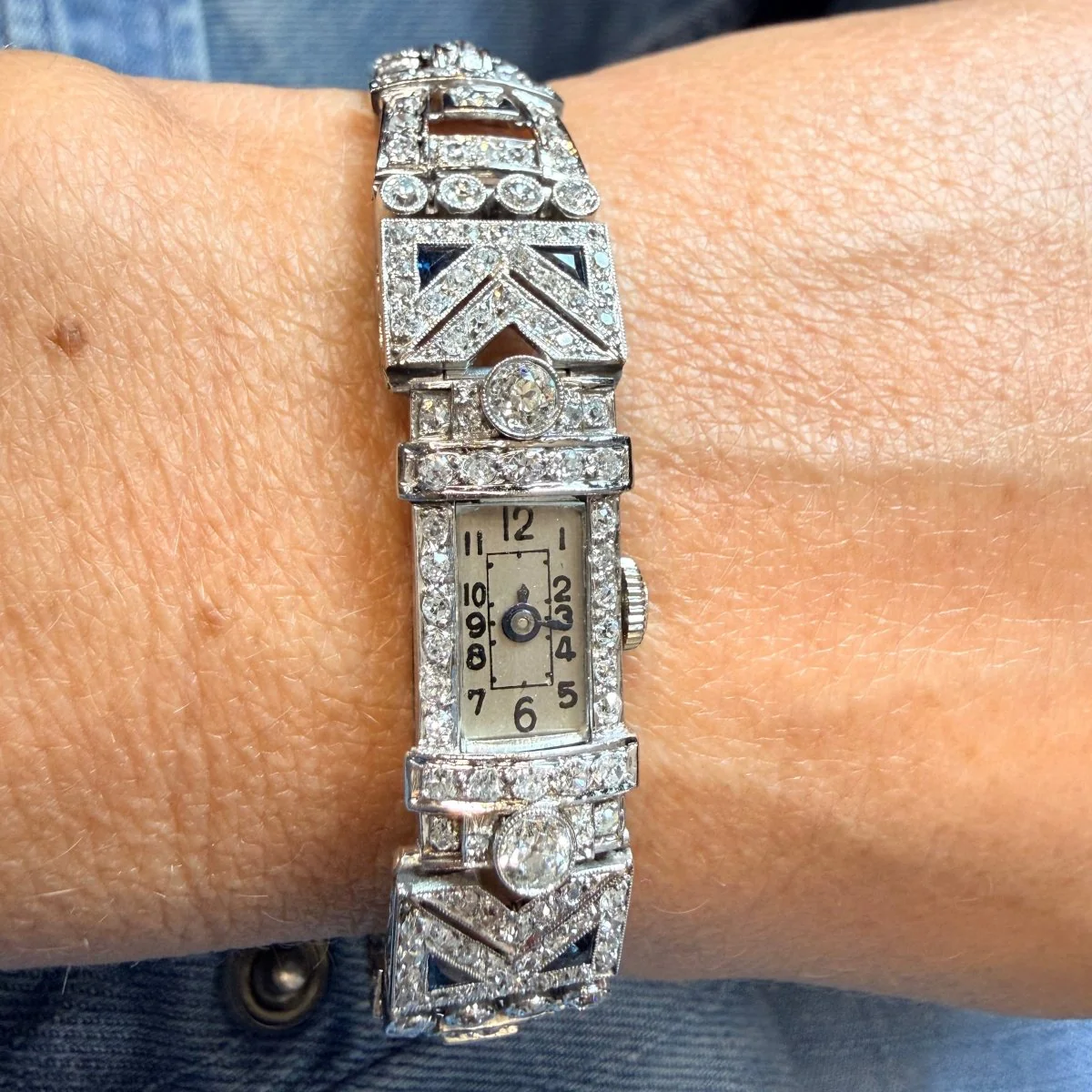Montre de femme en or blanc, platine et diamants - Image 2