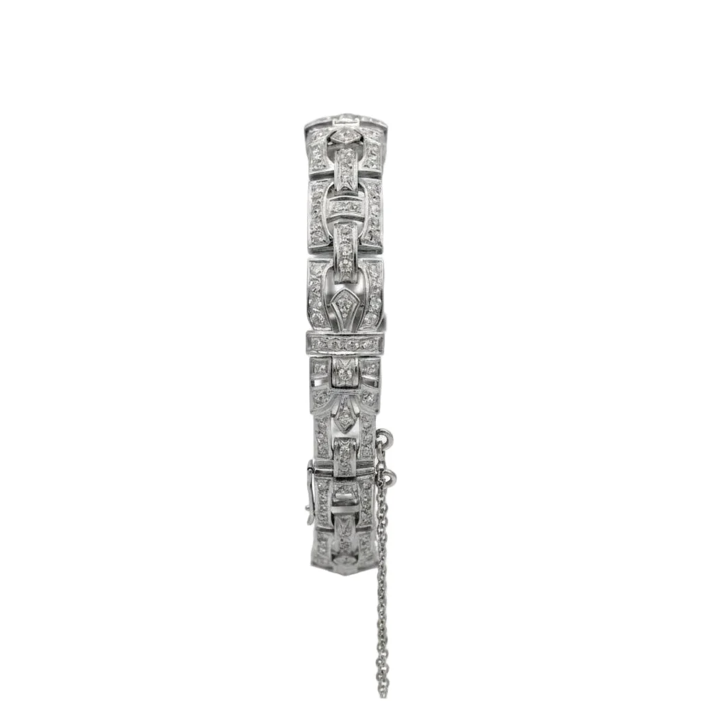 Montre de femme en or blanc, platine et diamants - Image 3