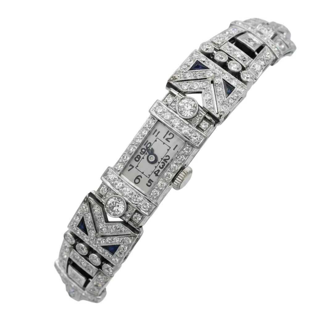 Montre de femme en or blanc, platine et diamants - Image 7