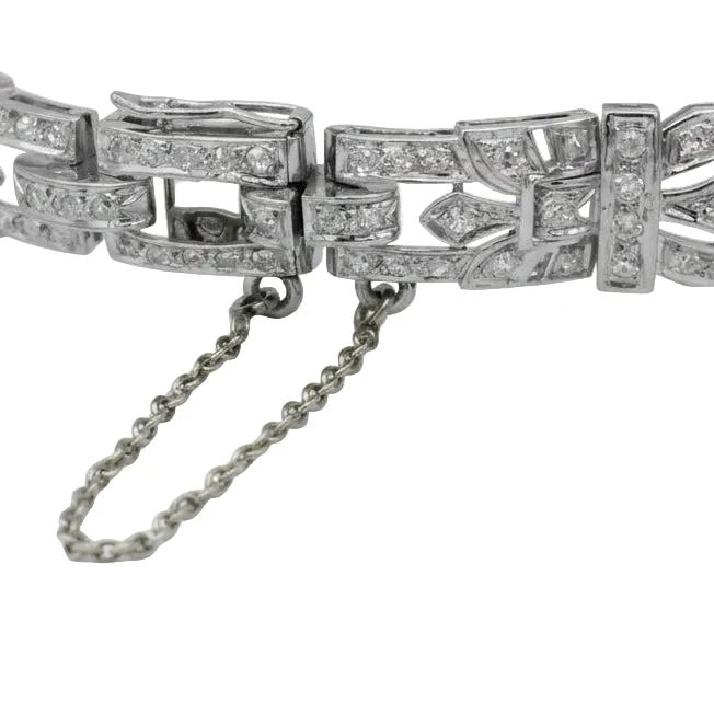 Montre de femme en or blanc, platine et diamants - Image 8