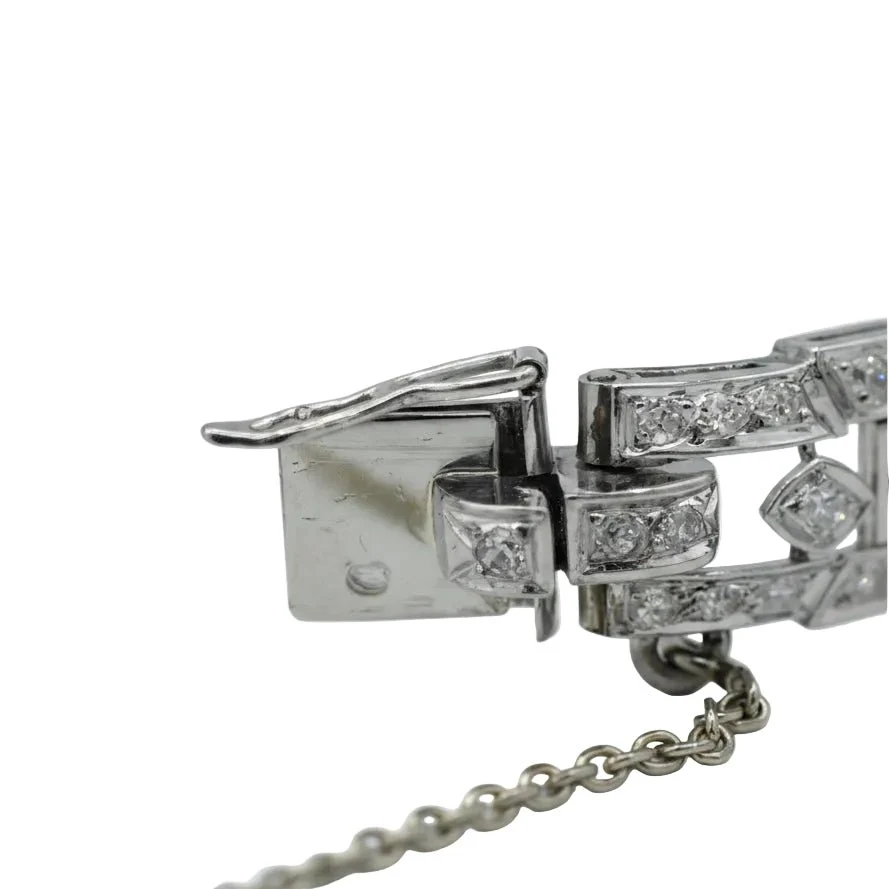 Montre de femme en or blanc, platine et diamants - Image 9