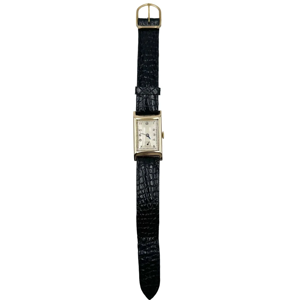 Montre en or jaune et cuir - Image 3