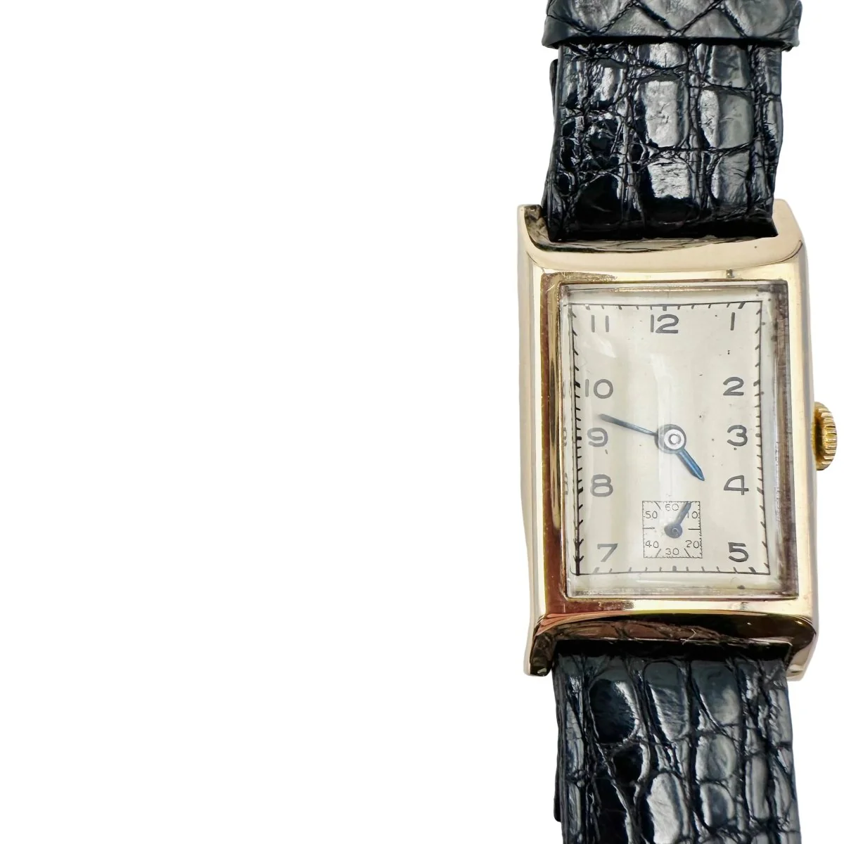 Montre en or jaune et cuir - Image 4