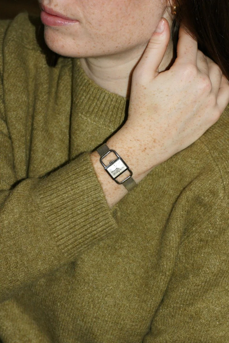 Montre Etrier Jaeger LeCoultre pour Hermès Acier Années 70 - Image 3