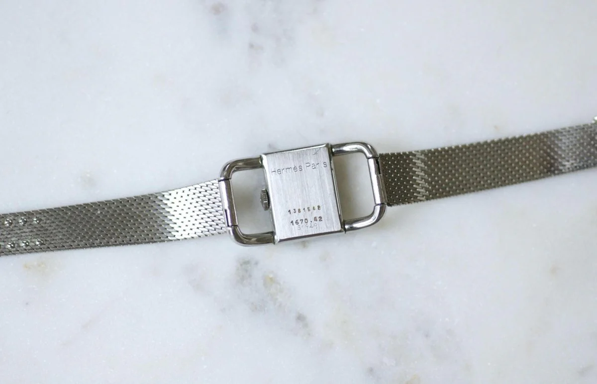 Montre Etrier Jaeger LeCoultre pour Hermès Acier Années 70 - Image 6