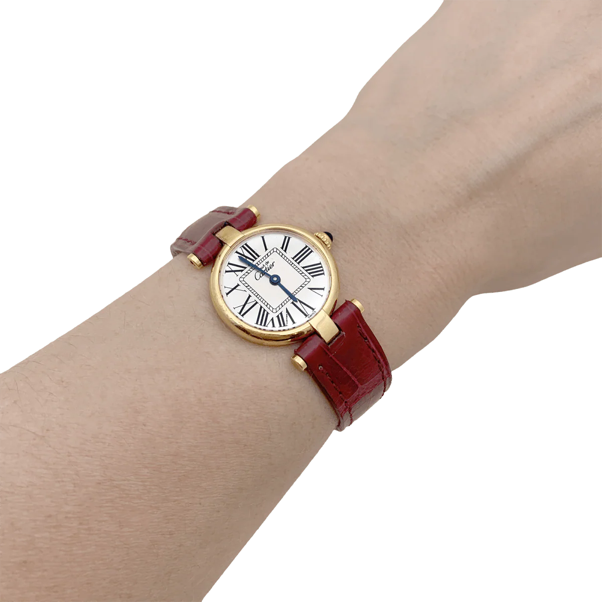 Montre CARTIER "Vendôme Must" en argent, acier et cuir - Image 2
