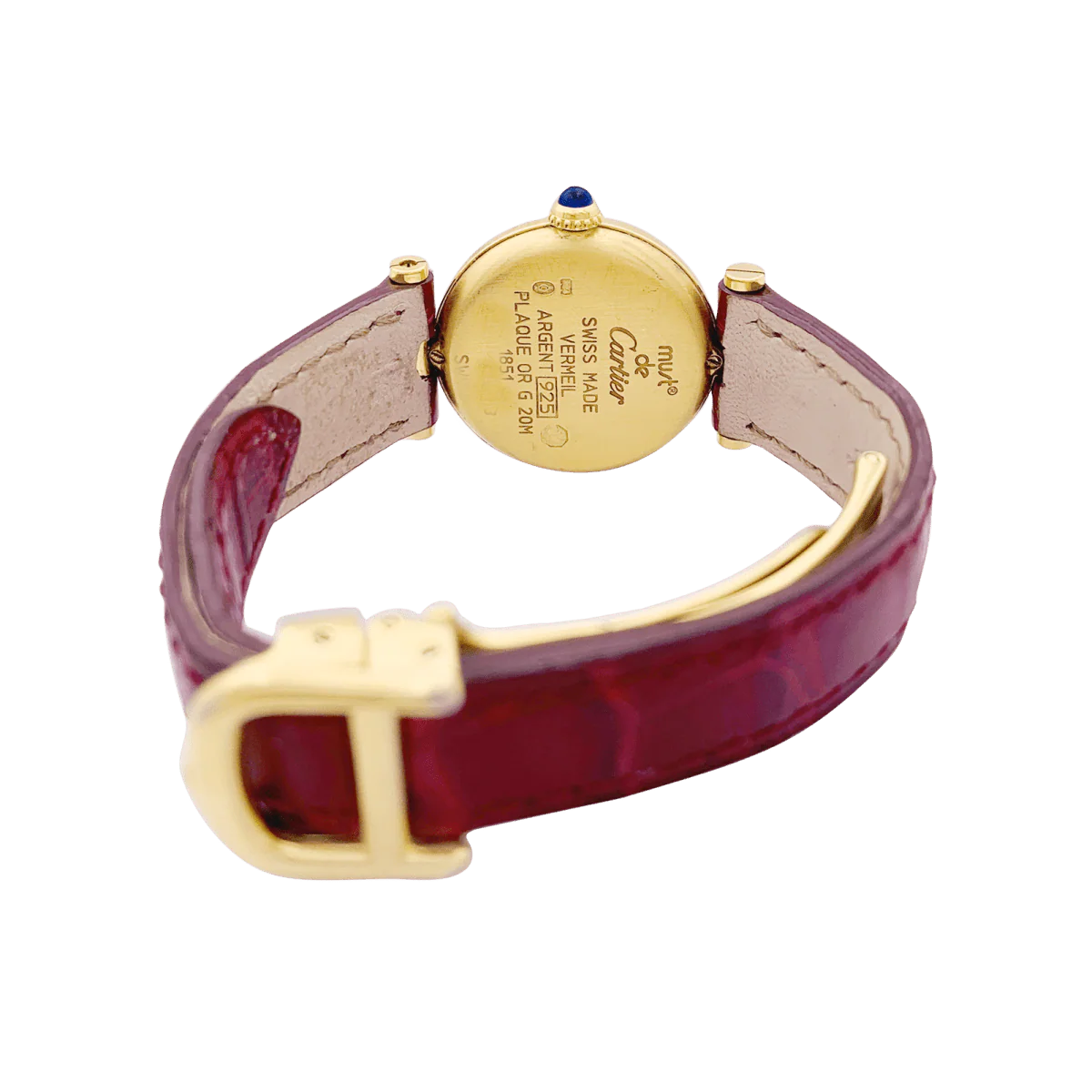 Montre CARTIER "Vendôme Must" en argent, acier et cuir - Image 4