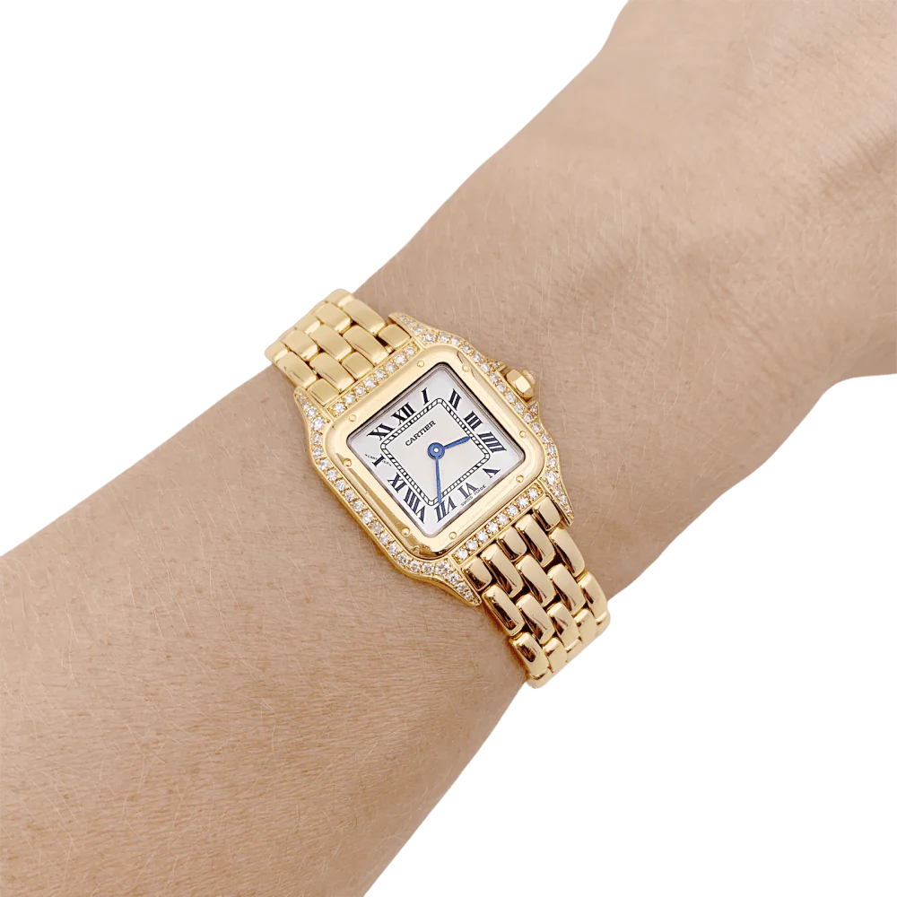 Montre CARTIER "Panthère" en or jaune et diamants - Image 2