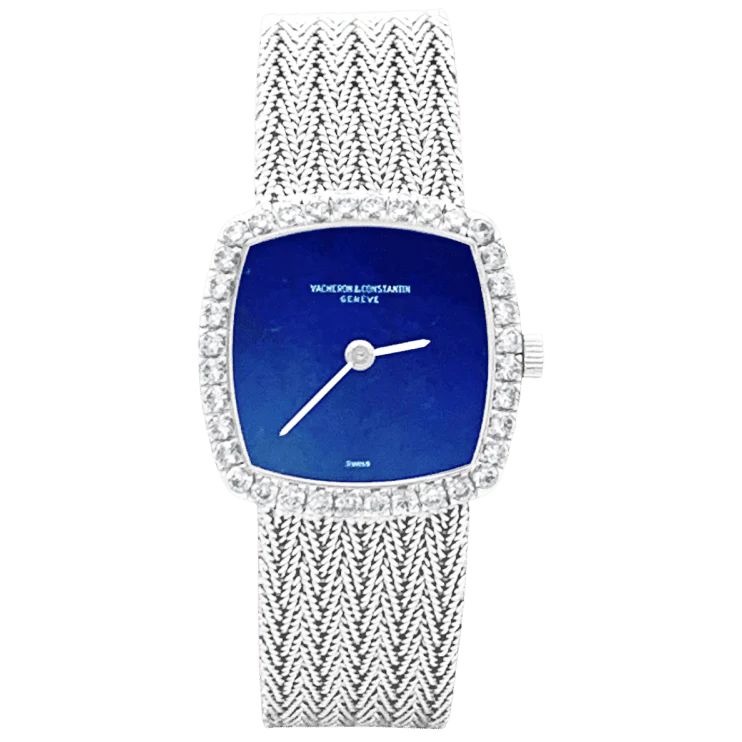 Montre VACHERON CONSTANTIN en or blanc, lapis-lazuli et diamants