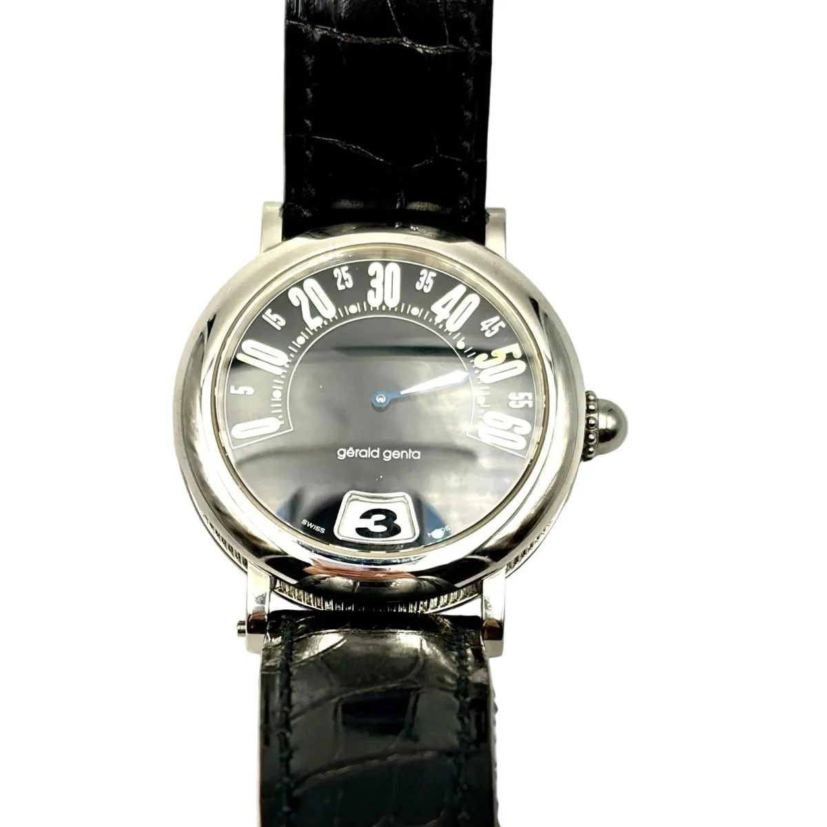 Montre GÉRALD GENTA "Rétro Classic" en acier et cuir - Image 11