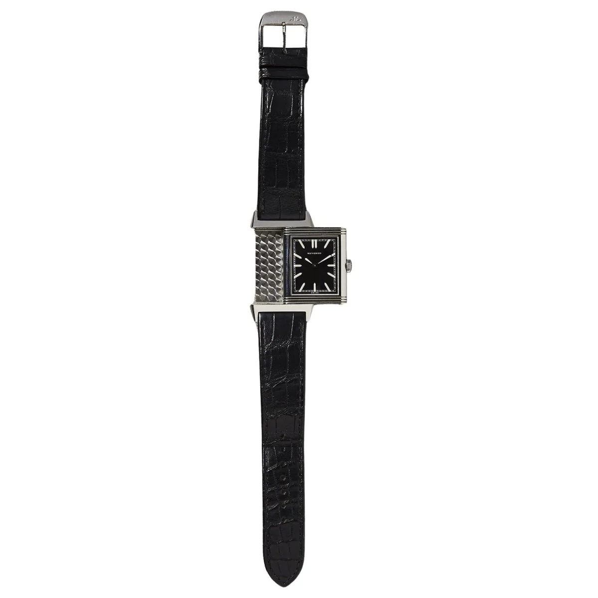 Montre JAEGER-LECOULTRE "Grande Reverso Ultra Thin" en acier et cuir - Image 3