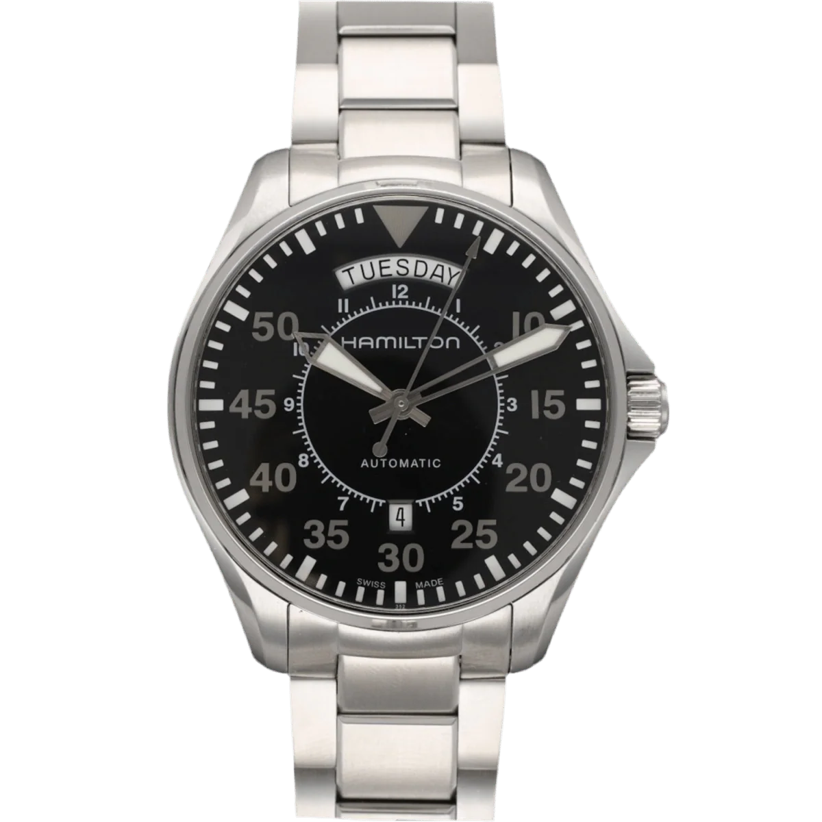 Montre HAMILTON "Pilot Day Date" en acier et automatique