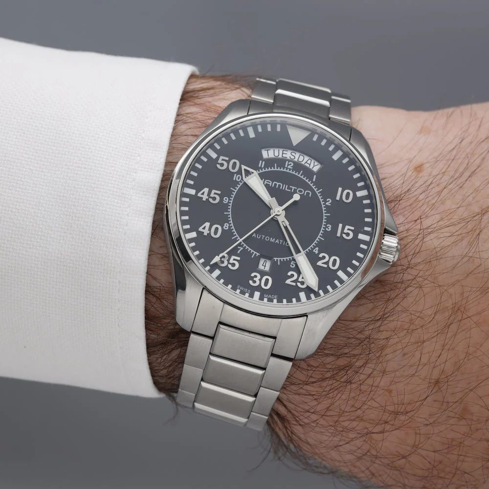 Montre HAMILTON "Pilot Day Date" en acier et automatique - Image 2