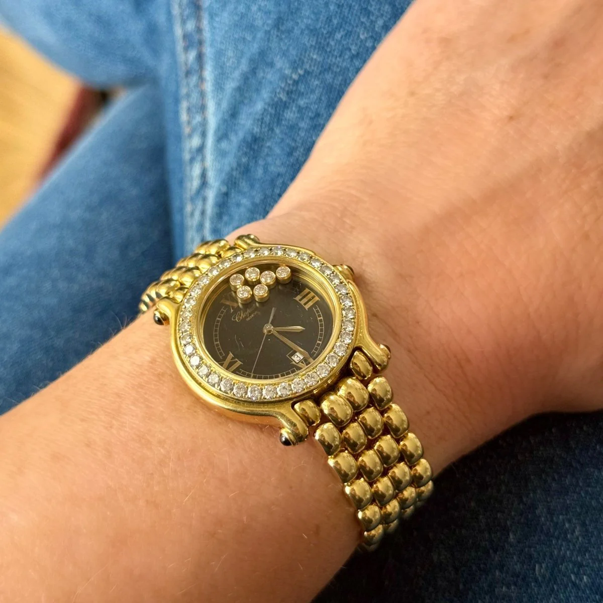 Montre CHOPARD Happy Sport en or jaune et diamants - Image 3
