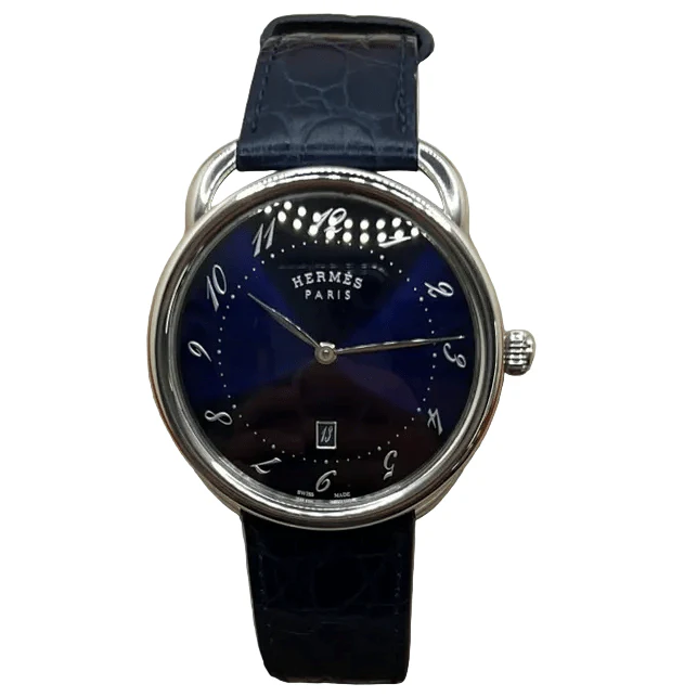 Montre HERMÈS "Arceau" en acier et cuir