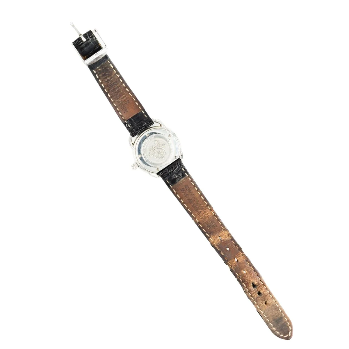 Montre HERMÈS "Arceau" en acier, nacre, cuir et diamants - Image 5